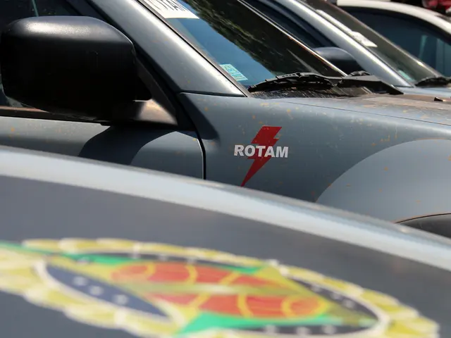 In the image we can see some vehicles.